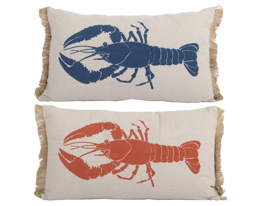 HOMARD  coussin rouge ou bleu