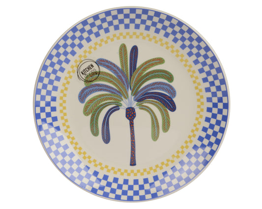 PALMIER BLEU assiette plate