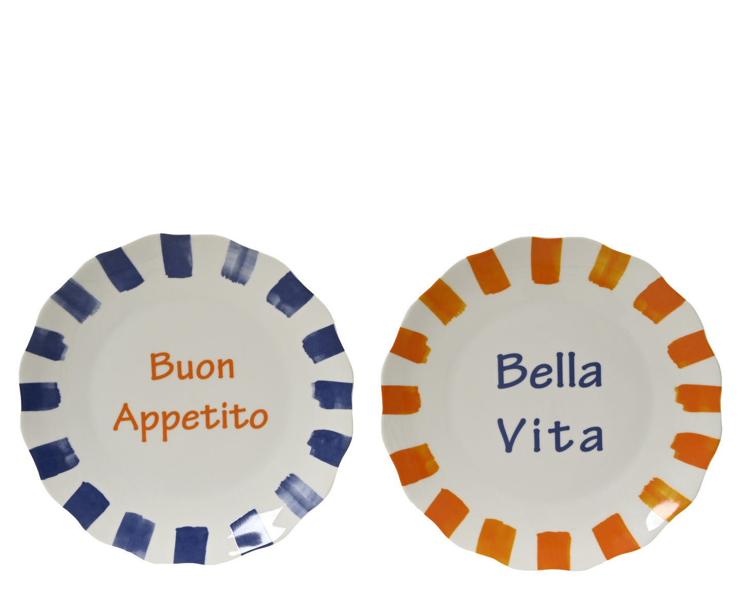 BELLA VITA lot de 2 assiettes à dessert assorties