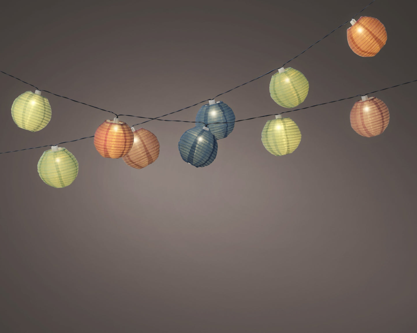 LAMPIONS SOLAIRE - Lampions multicolores blanc chaud 10 led 450 cm