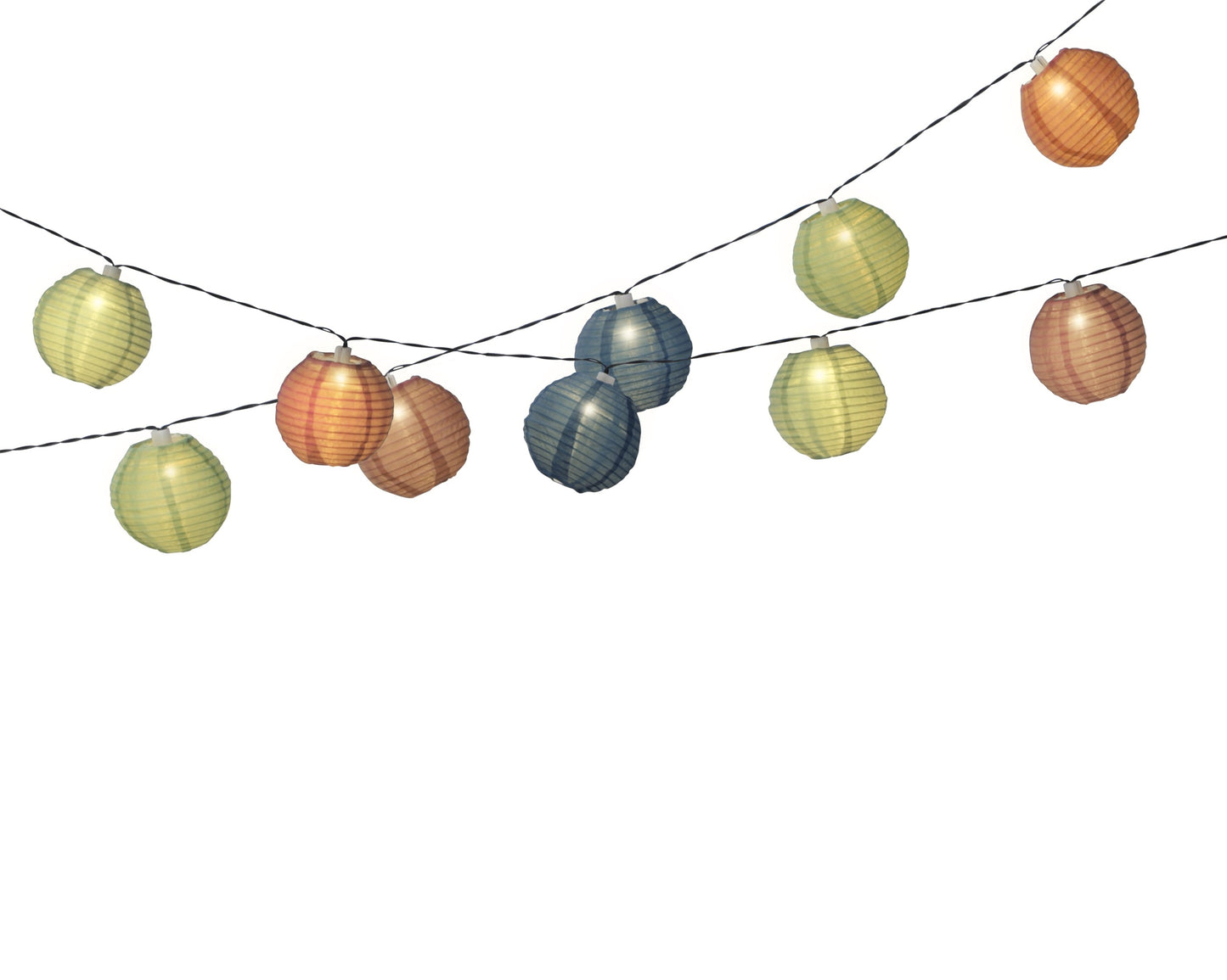 LAMPIONS SOLAIRE - Lampions multicolores blanc chaud 10 led 450 cm