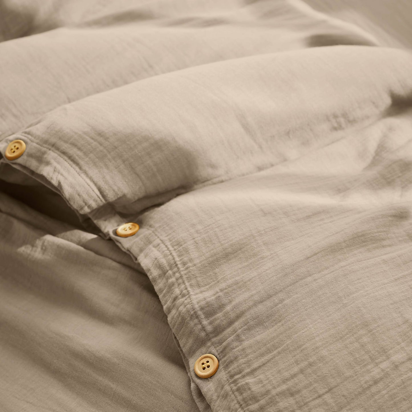 GAIA - Linge de lit gaze de coton Ficelle