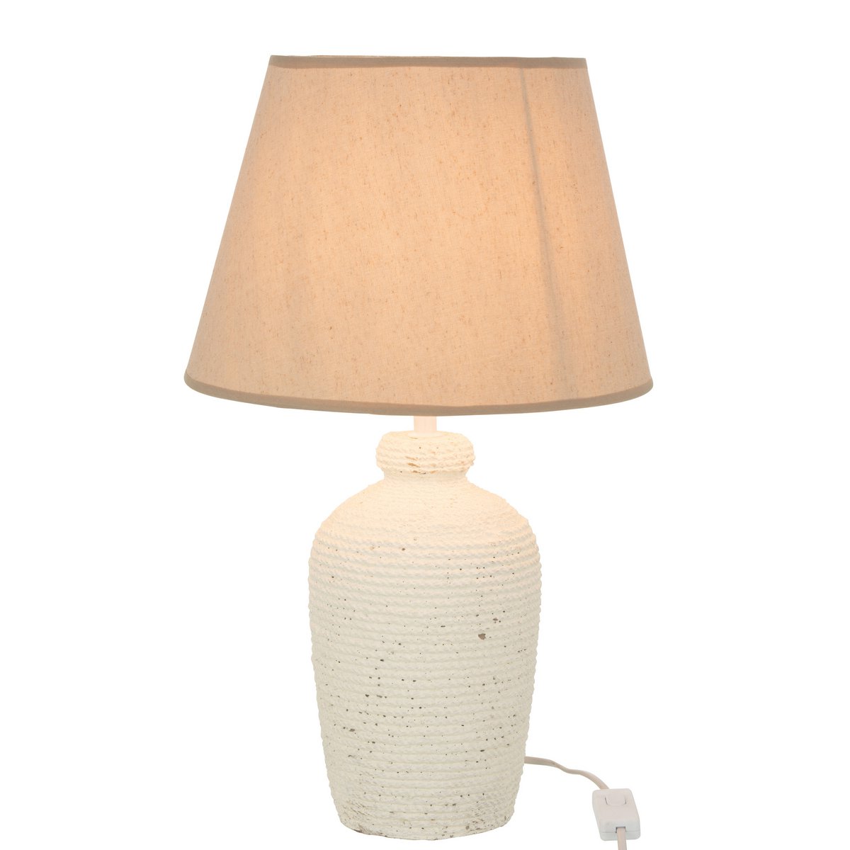 ESMEE - Lampe - ciment/textile - blanc/beige