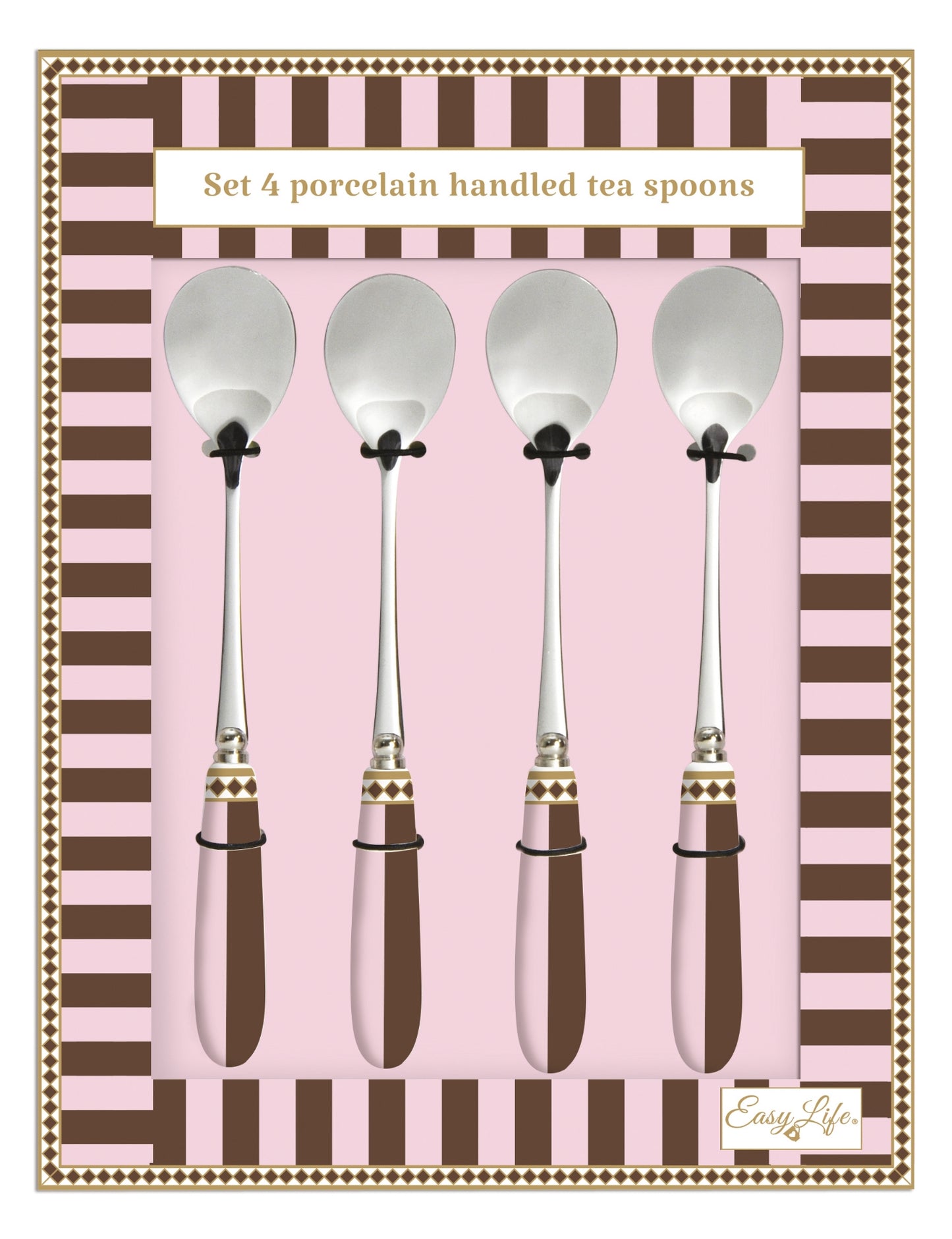 SWEET - coffret 4 cuillères manche porcelaine