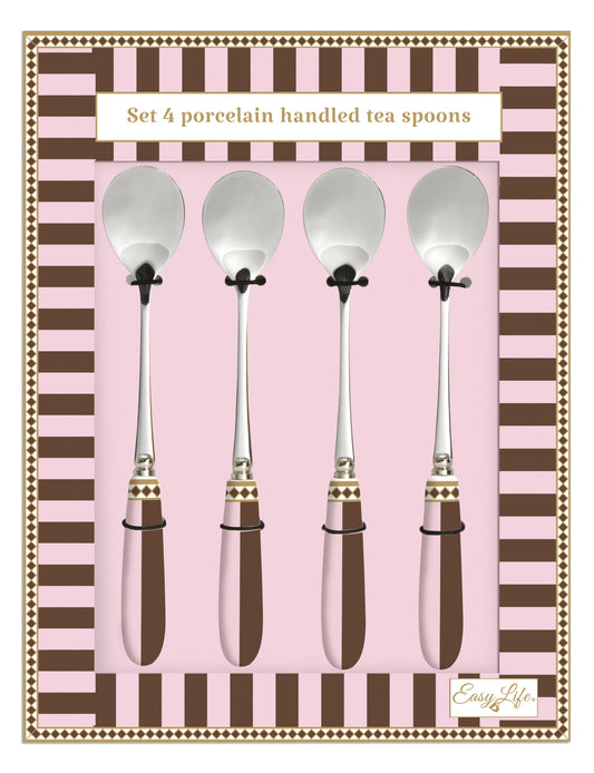 SWEET - coffret 4 cuillères manche porcelaine