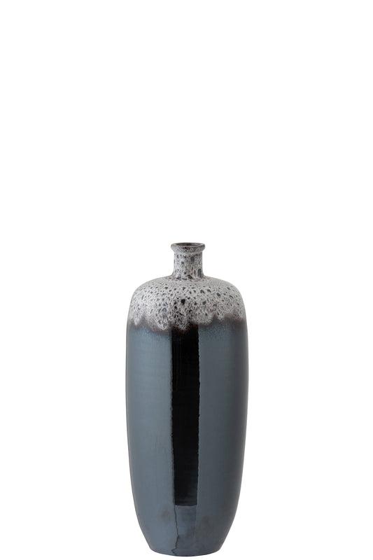 SNOW médium vase bleu gris métal - H50 cm