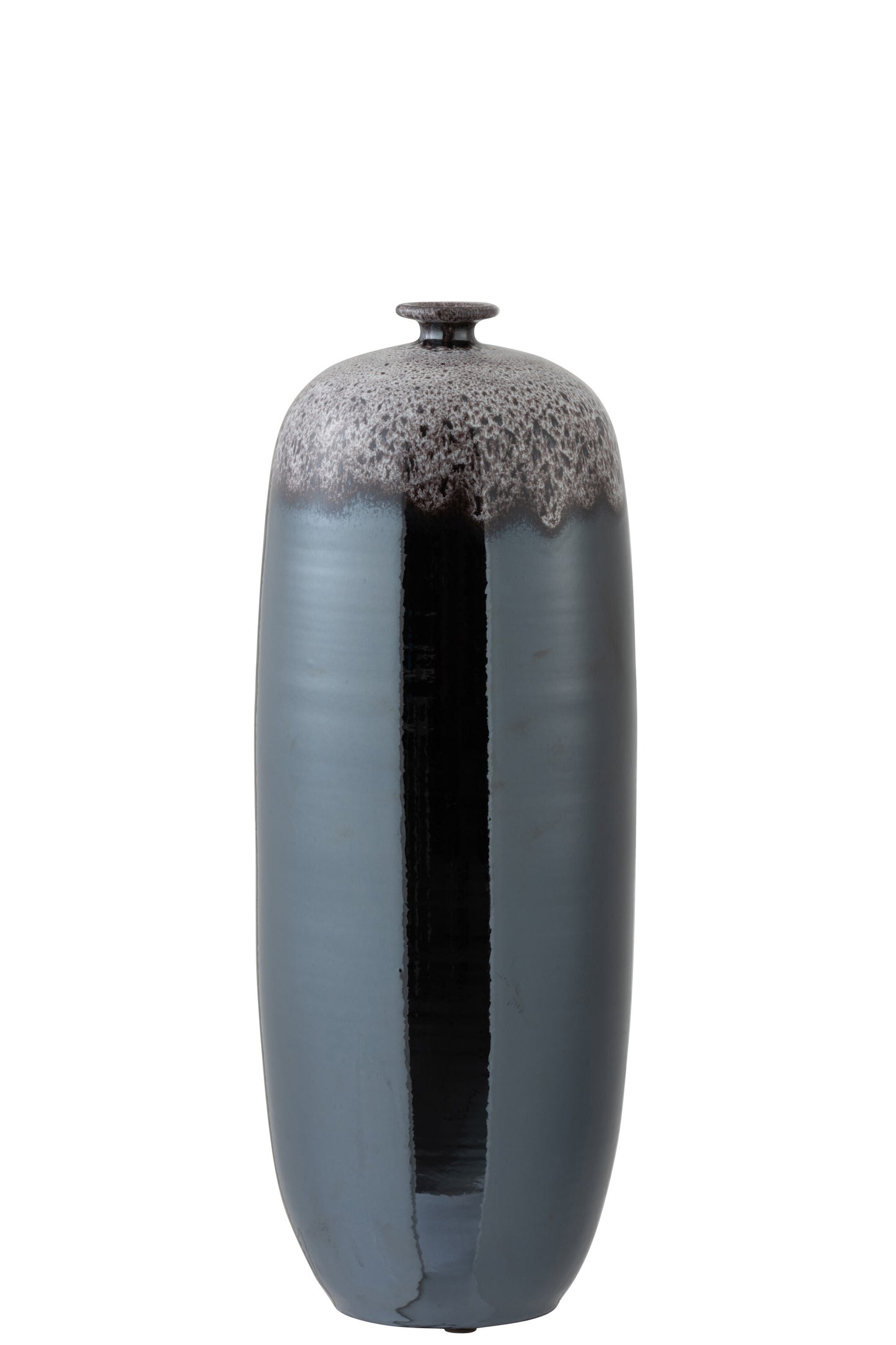 SNOW grand vase bleu gris métal - H 70 cm