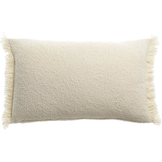 JANE - Coussin uni bouclette Neige - 30 x 50 cm