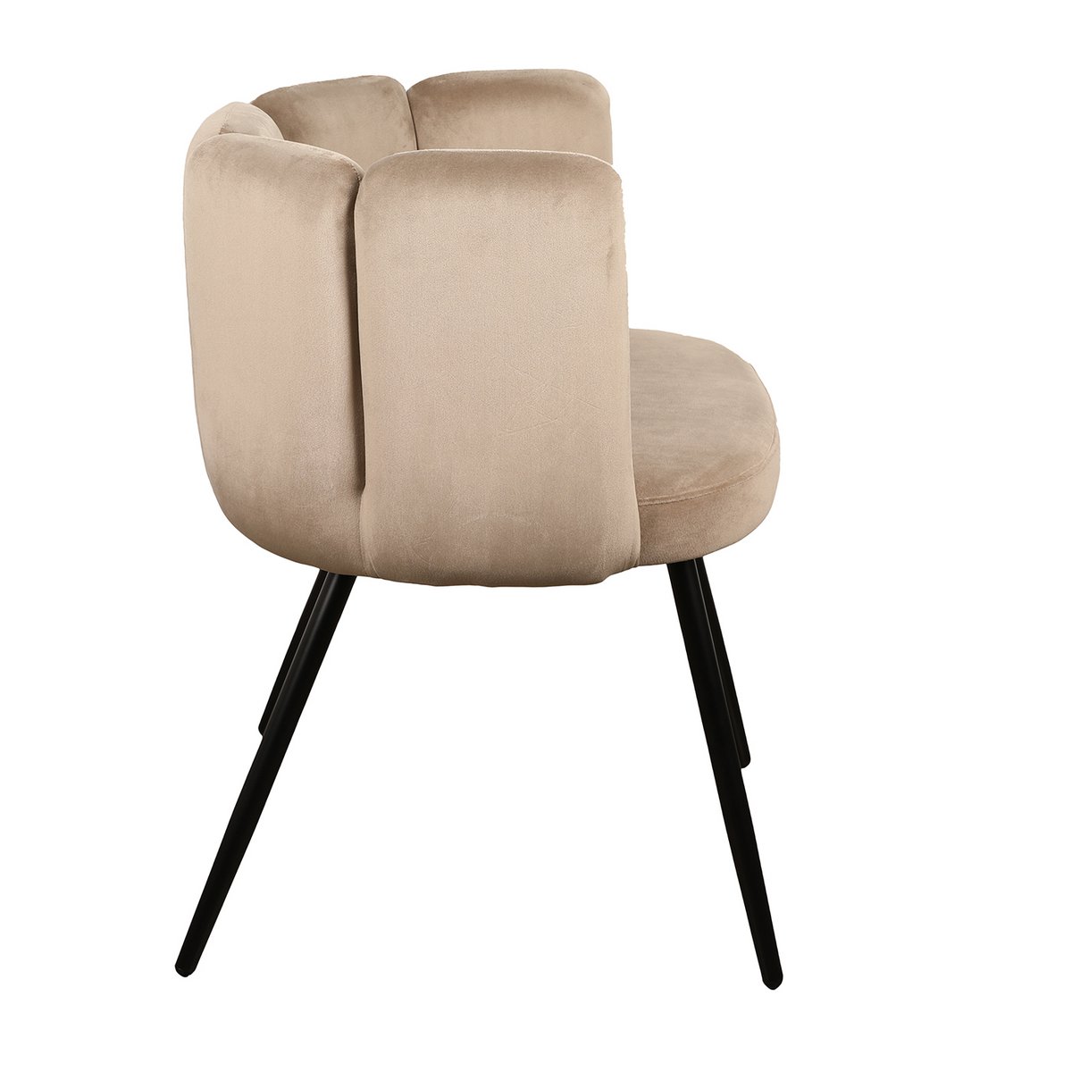 HIGHT FIVE - Chaise velours sable (Lot de 2)