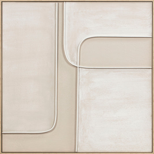 RELIEF N°1  toile abstraite beige relief