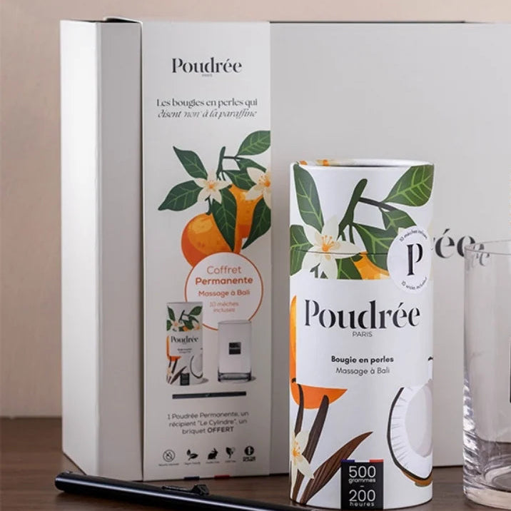 POUDREE Coffret Bougie - Massage à Bali  - Collection permanente 500g