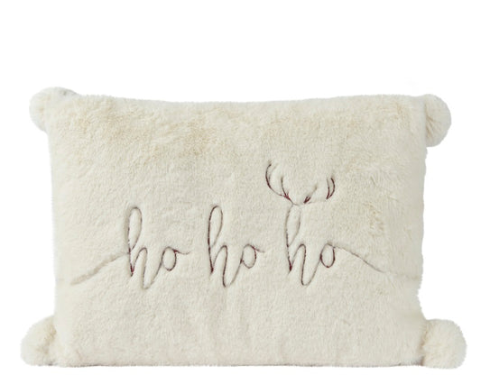 Coussin ho ho ho de Noël  rectangulaire en broderie