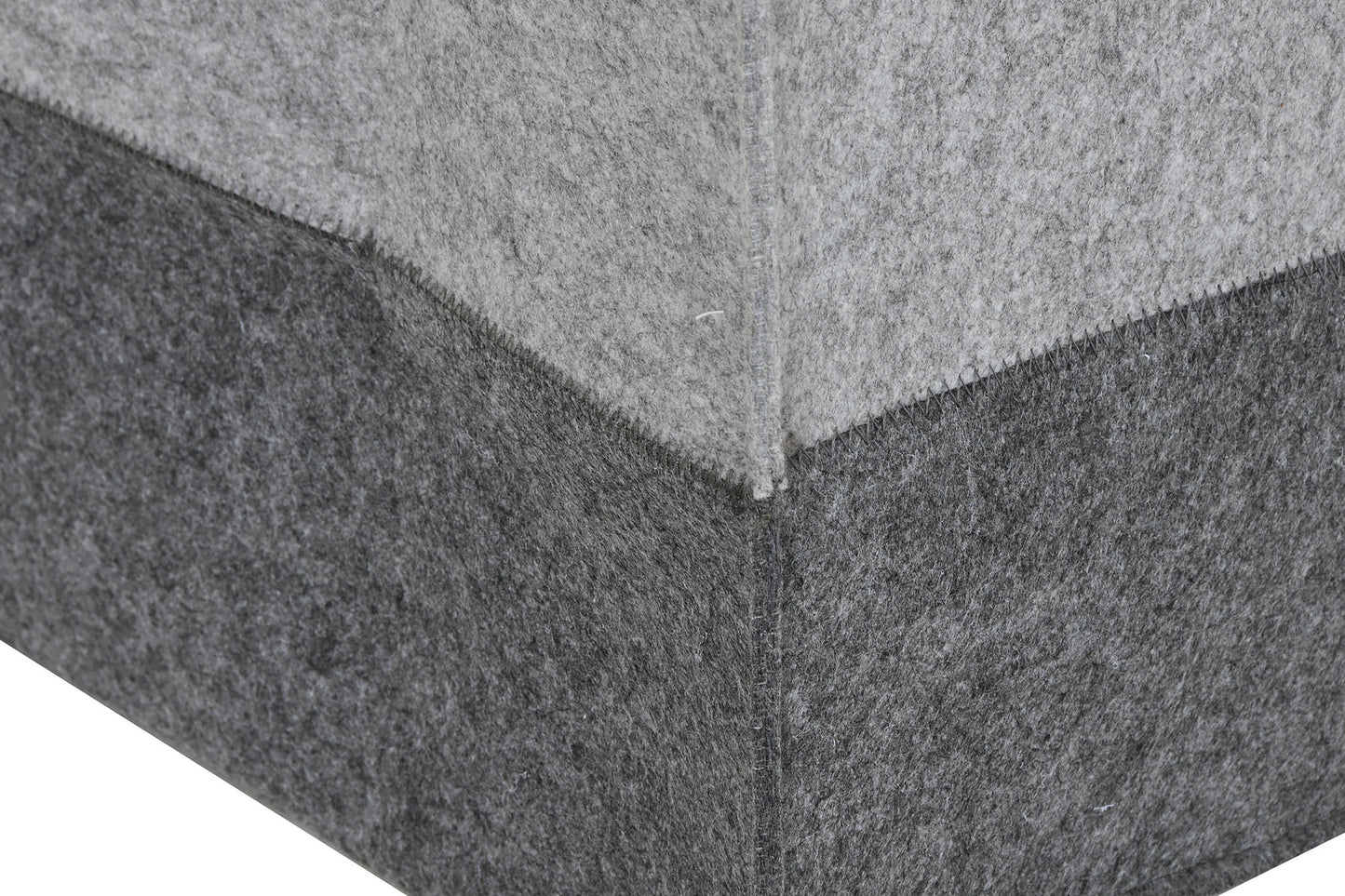 Panier à linge en feutre poignées  bois