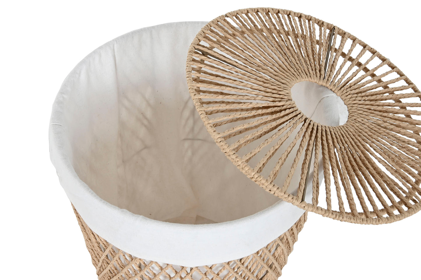 Panier à linge fibre polyester avec couvercle