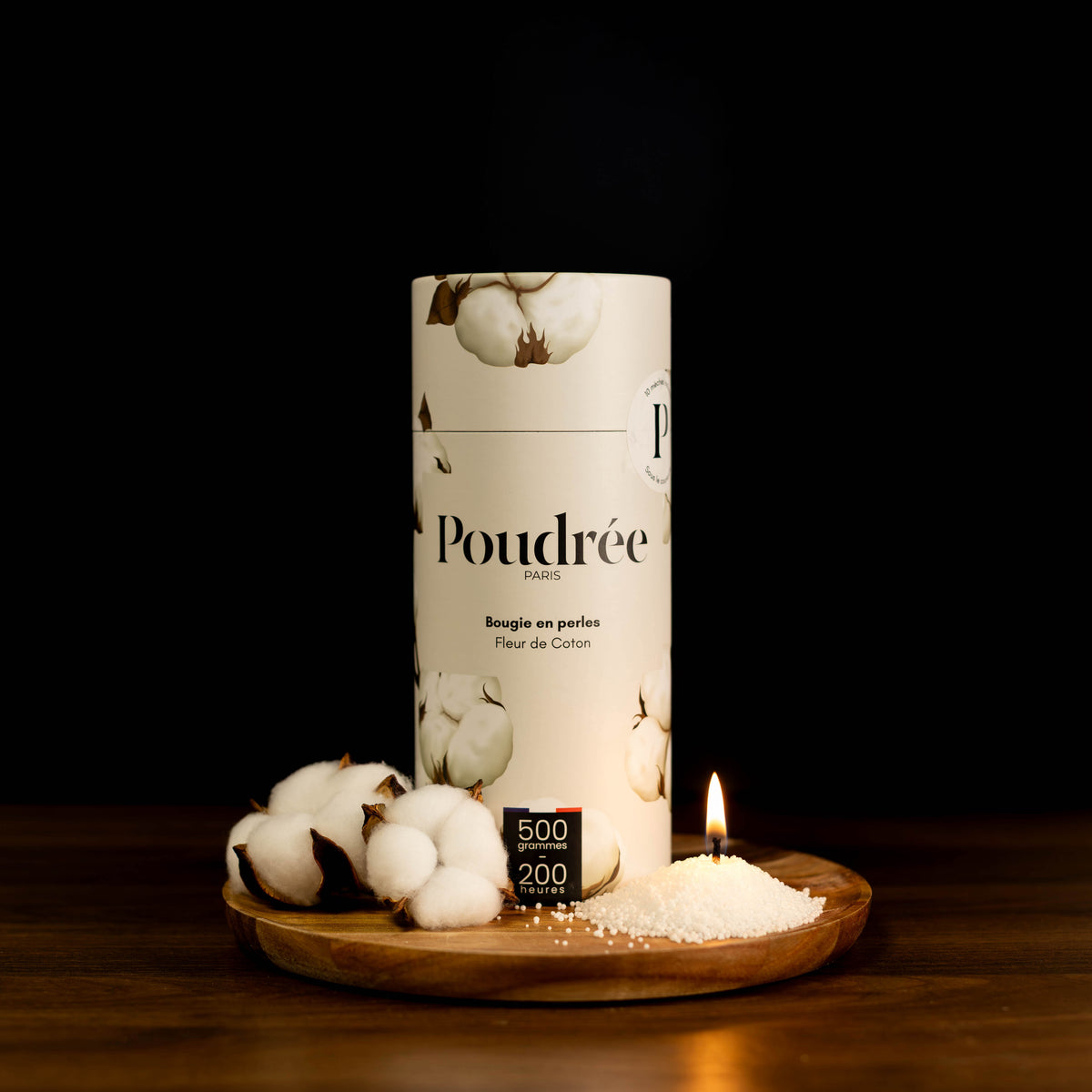 POUDREE Bougie - Fleur de Coton - Collection Permanente 500g