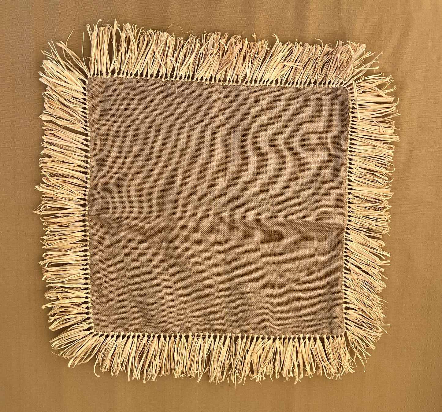 Housse de Coussin  Raphia / Toile de jute taupe 40 x 40 cm