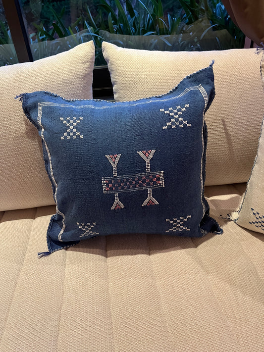 Coussin Berbère - Bleu/blanc - 45x45 cm environ