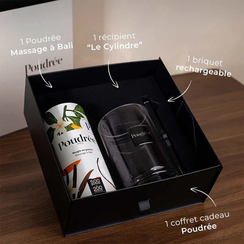POUDREE Coffret Bougie - Massage à Bali  - Collection permanente 500g