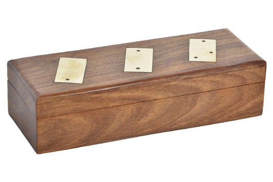 JEUX DE DOMINOS - bois d'acacia laiton  (20 pièces)