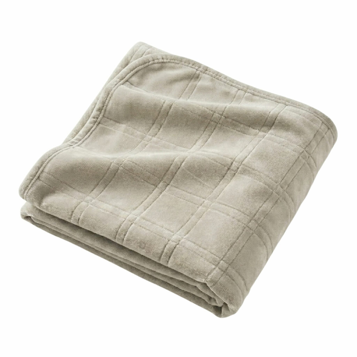 JULES Couvre-lit velours coton matelassé - Argile