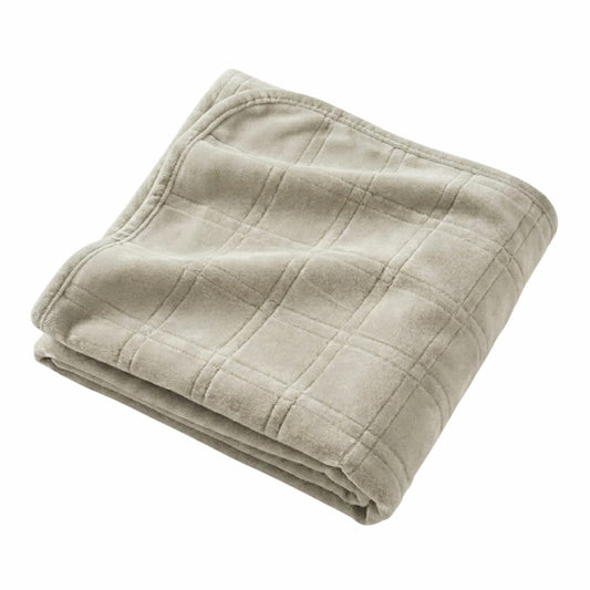 JULES Couvre-lit velours coton matelassé - Argile