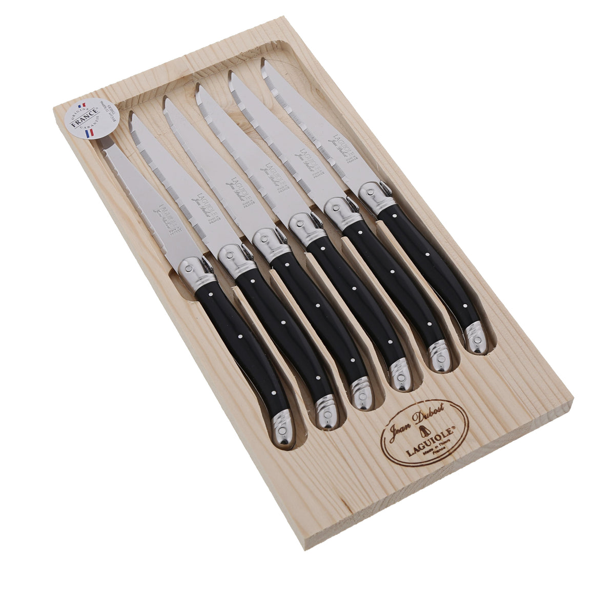 LAGUIOLE Coffret 6 couteaux manche ABS noir