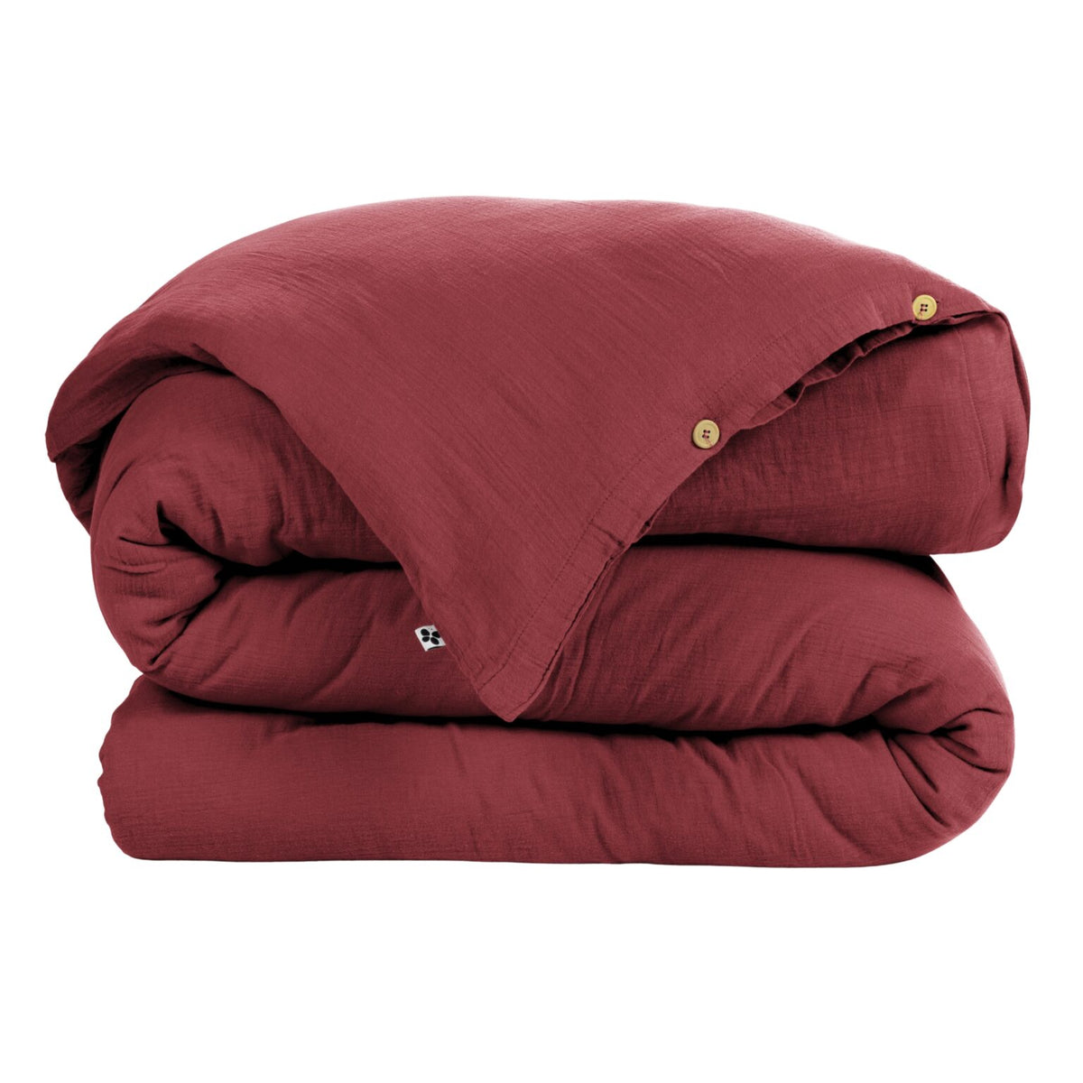 GAIA - Linge de lit gaze de coton Lie de vin