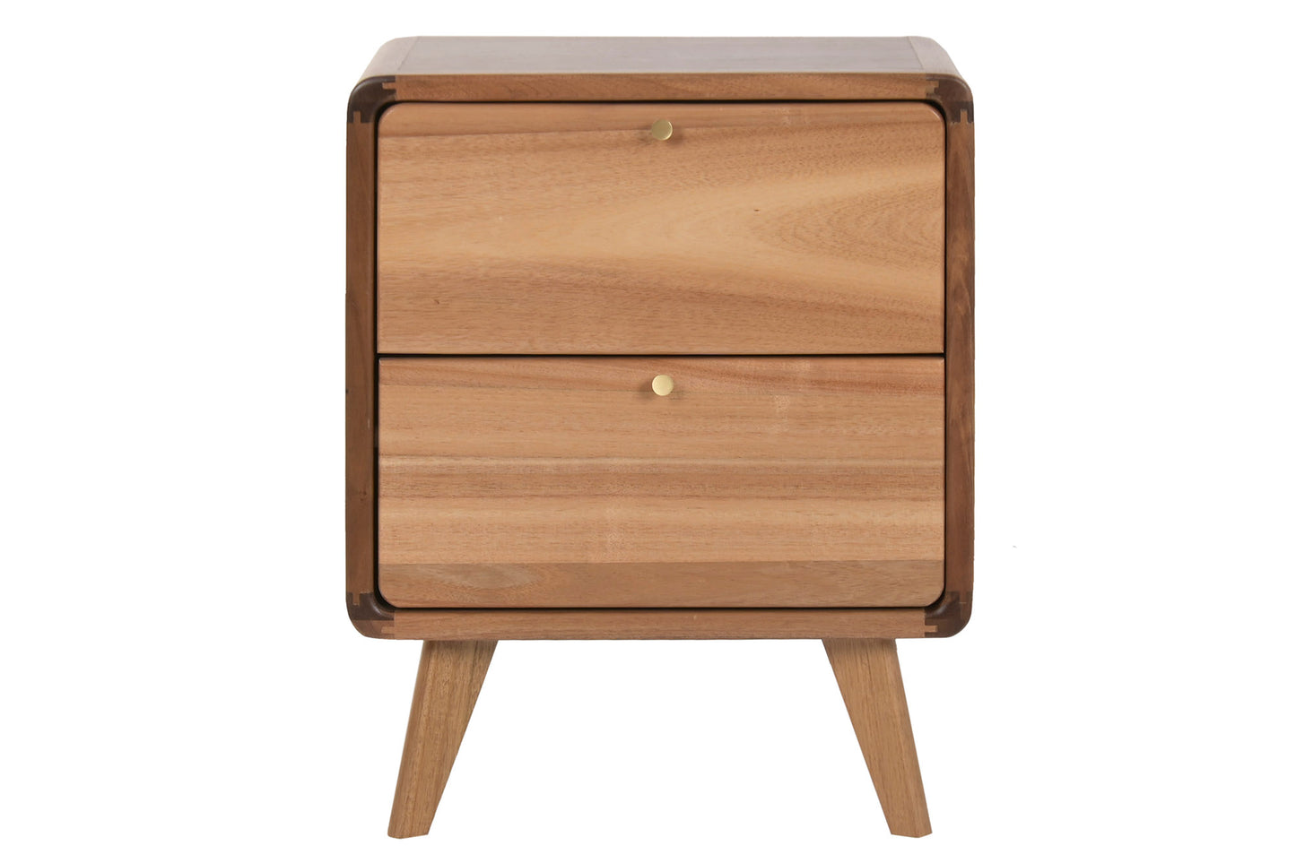 CHEVET 2 tiroirs Acacia H44 cm