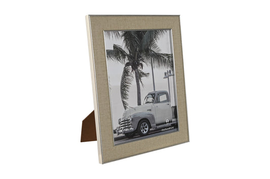 CADRE PHOTO -  ps/verre -  25,5 x 1,5 x 30,5 cm - argenté