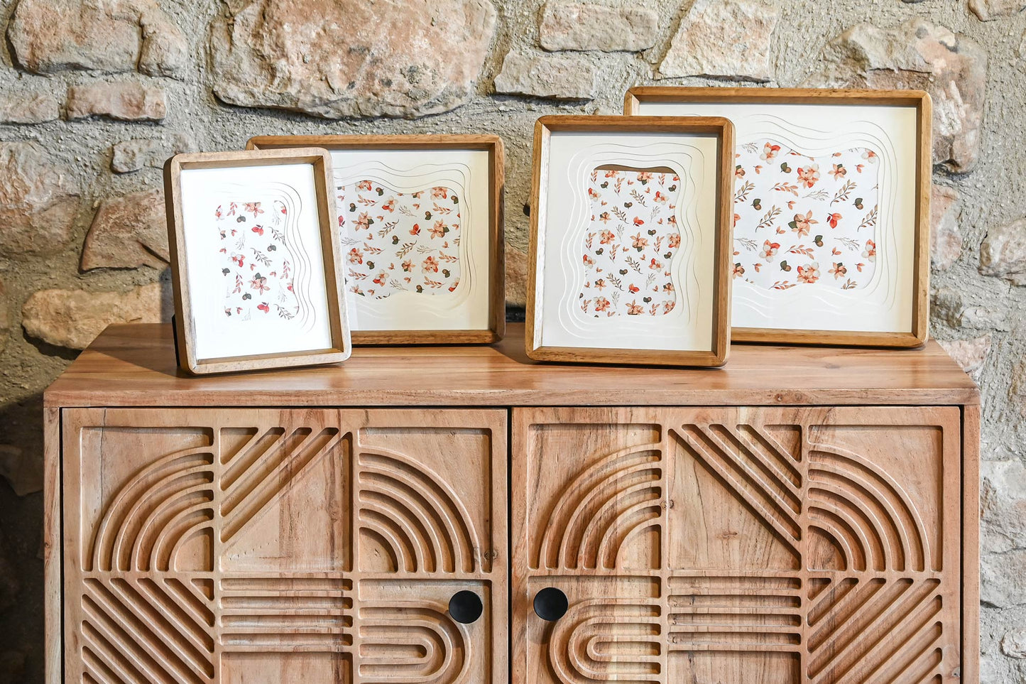 CADRE photo acacia et verre marron