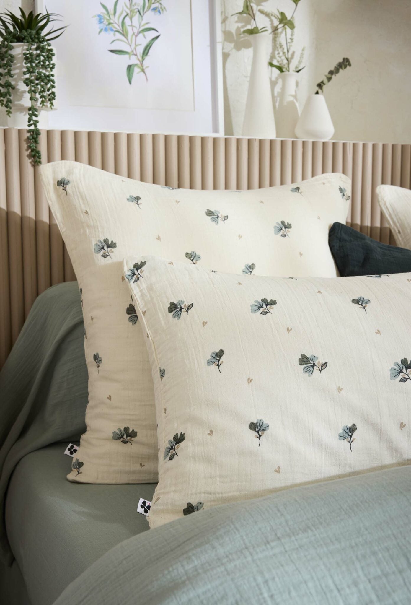 MILA - Linge de lit gaze de coton Eucalyptus