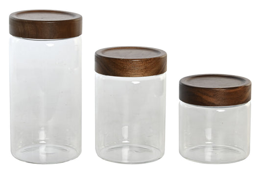 3 POTS - Verre acacia  1200ml