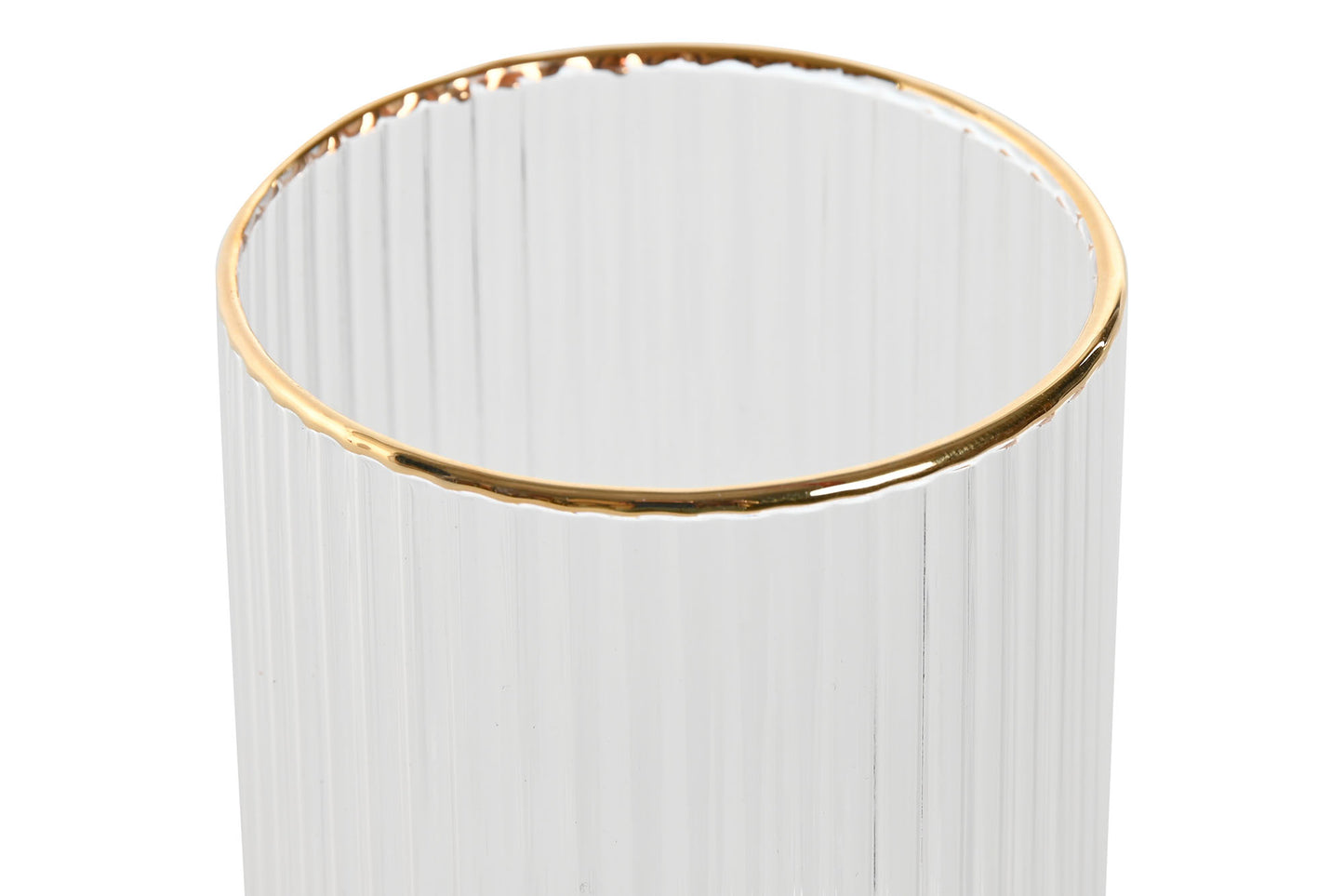 VERRE - Rainurée transparent bordure dorée - 400 ml
