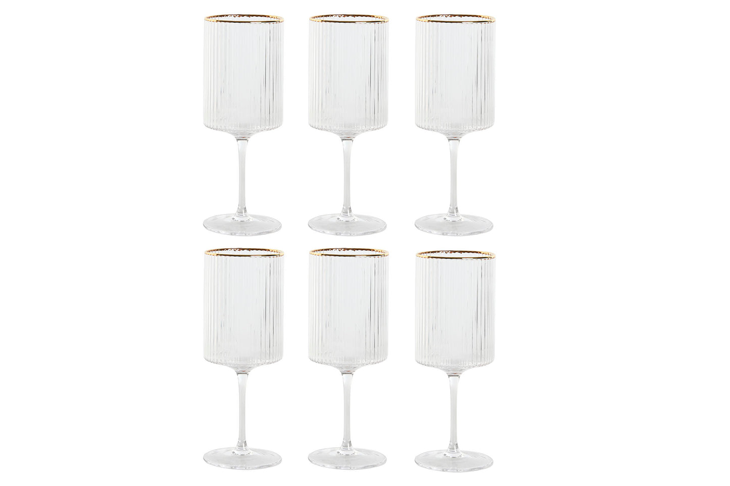 VERRE - Rainurée transparent bordure dorée - 400 ml