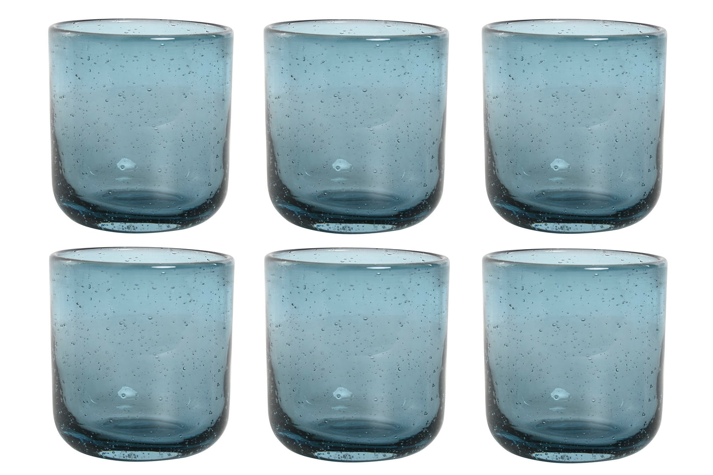 6 VERRES - Bullés bleu - 320ml