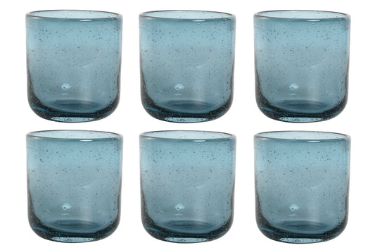6 VERRES - Bullés bleu - 320ml