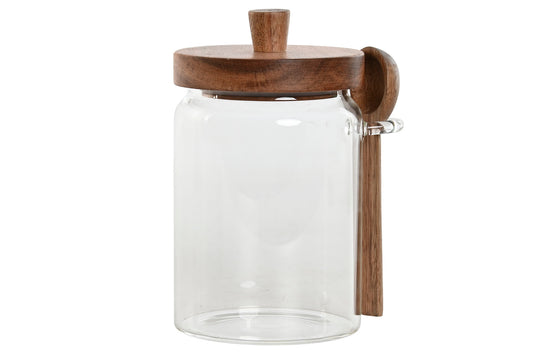 POT Verre borosilicate / couvercle et cuillère acacia - 650 ml