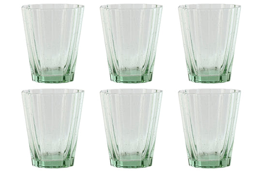 6 VERRES -  bullés vert - 280ML