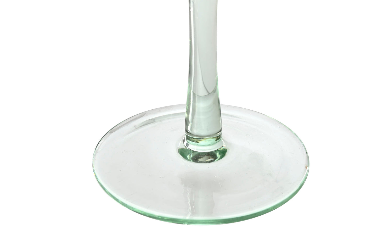 6 VERRES - Sur pieds verre bullé vert - 285 ml