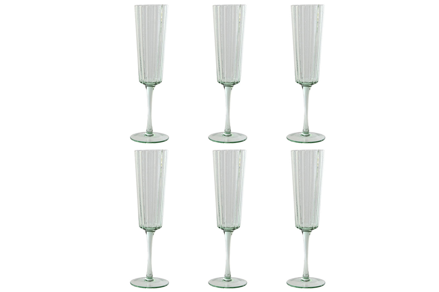 6 FLUTES - bulle vert - 230 ml