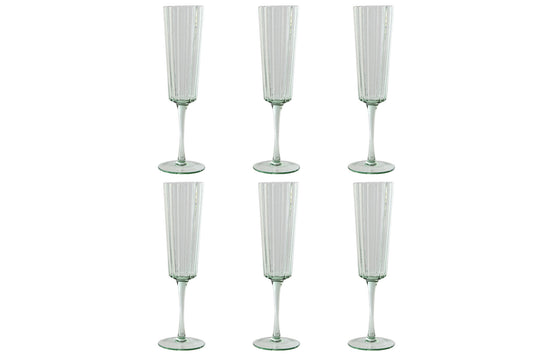 6 FLUTES - bulle vert - 230 ml