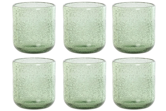 6 VERRES - Bullés vert - 320ml