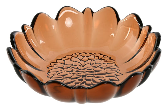 DALIA - Assiette creuse verre marron - D 17,5 cm