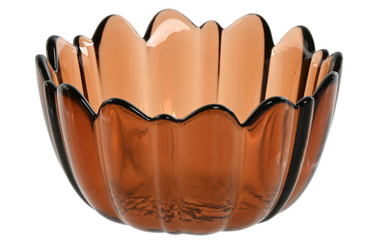 DALIA - Bol verre marron - D 12,5 cm