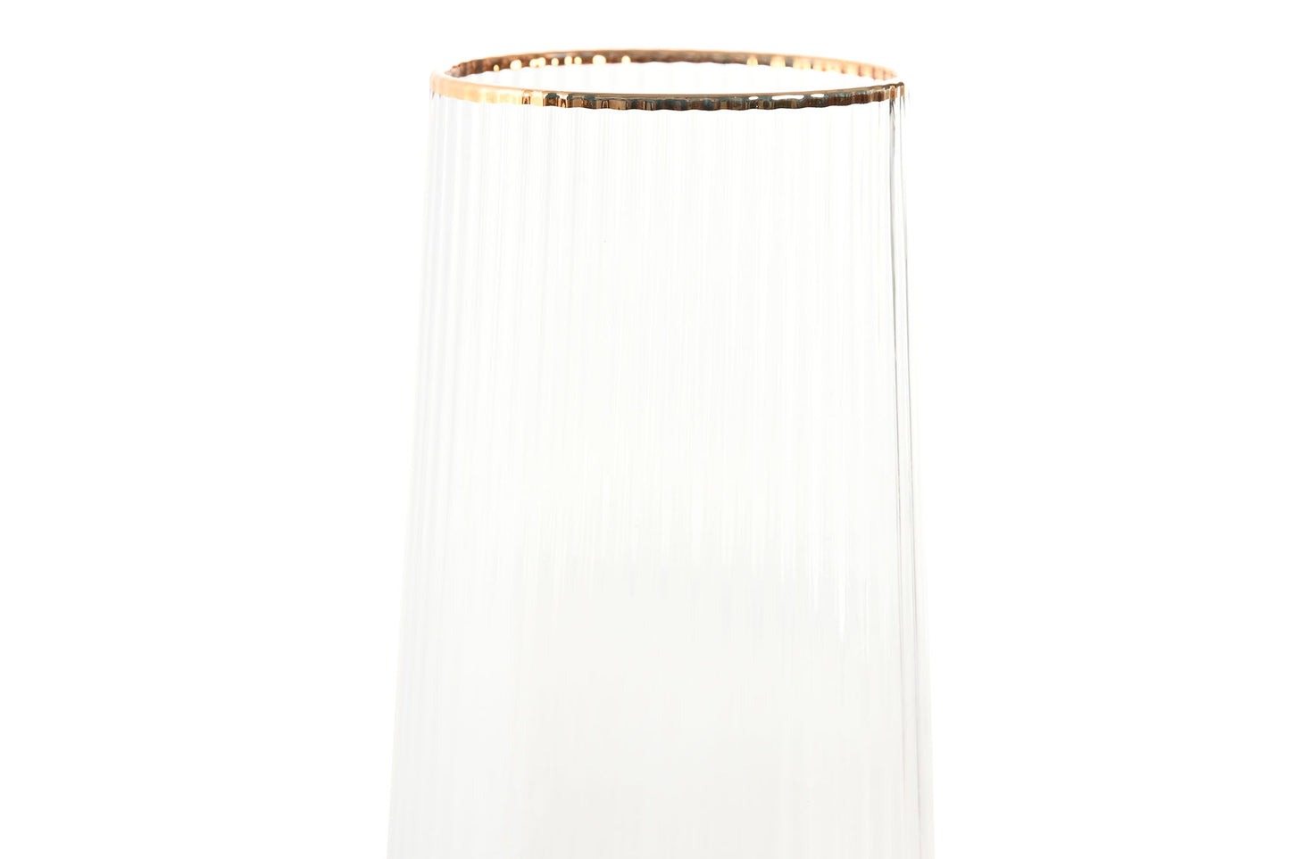 FLUTE - Rainurée transparente bordure dorée - 400 ml