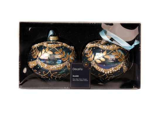 Boule  de noël en perles rocaille en verre de couleurs transparentes