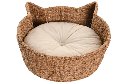 PANIER CHAT - jonc de mer naturel