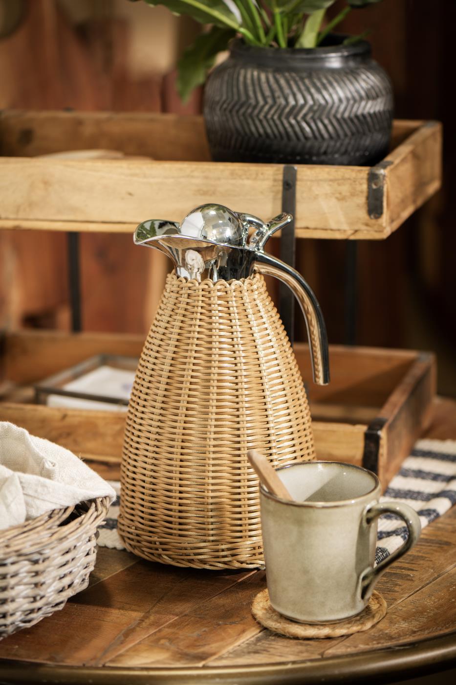 THERMOS - Rotin synthétique Marron clair 1,5 L