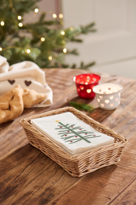 Corbeille rotin pour serviettes papier