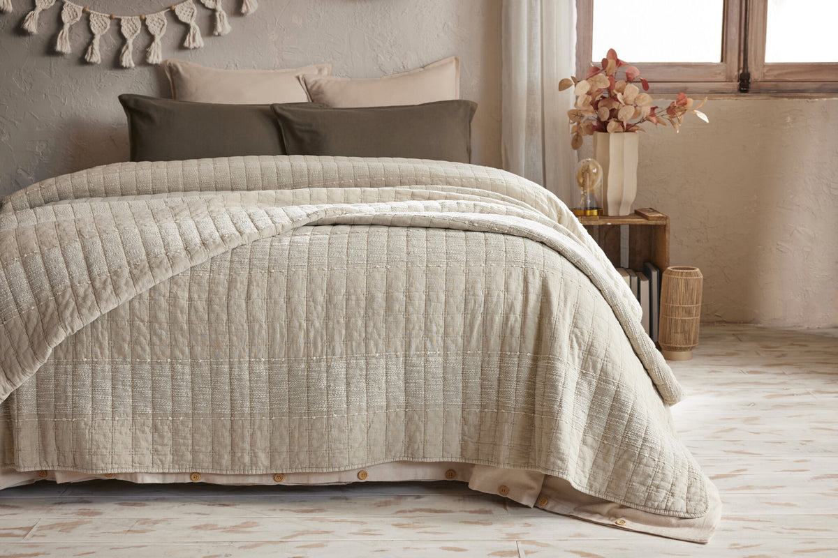 ZELI Couvre-lit coton Jacquard Sable 240x260